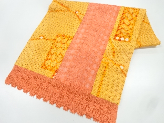 絞りレース花模様ショール